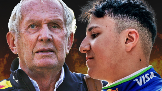 Helmut Marko and Isack Hadjar