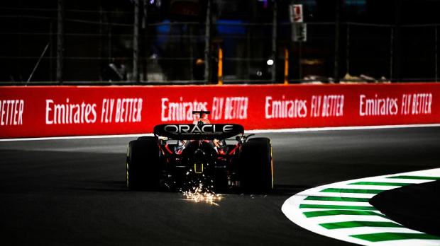 Max Verstappen in his Red Bull in Jeddah