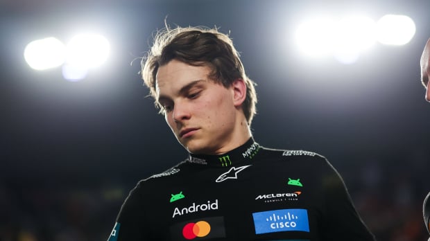 Oscar Piastri looking exhausted at the Qatar Grand Prix