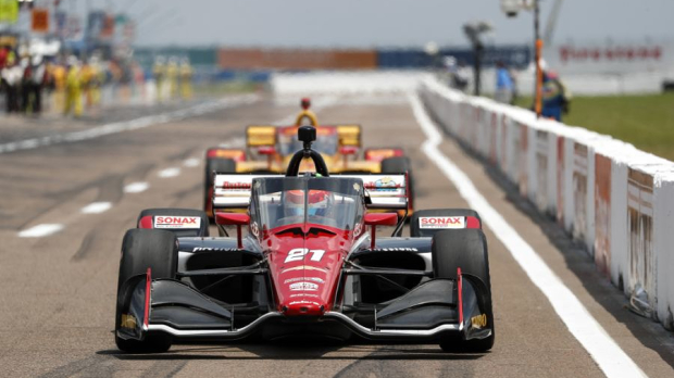 Rinus van Kalmthout in actie in de IndyCar.
