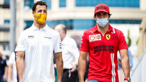 Sainz, Ricciardo, Ferrari, McLaren, Azerbaijan