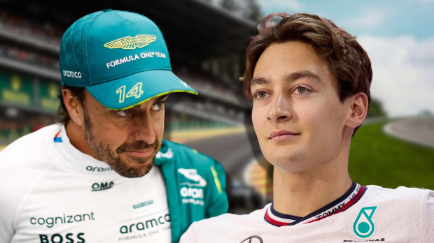 Fernando Alonso, George Russell, Social, 2024