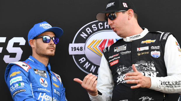 NASCAR champion Kyle Larson opens up on proud dad moment during Kyle Busch tribute