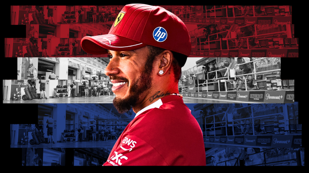 Lewis Hamilton in front of the Dutch flag