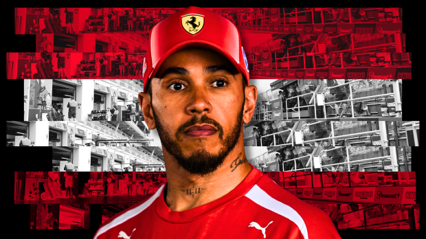 Lewis Hamilton is shown with an Austrian GP background — Photo: © IMAGO