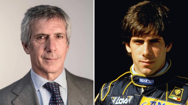 Paolo Barilla is pictured today and in his days as a Minardi driver — Photo: © IMAGO
