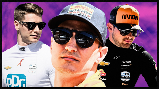 A composite image of Josef Newgarden, Alex Palou, and Pato Oward