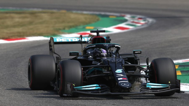 Hamilton during free practice in Monza