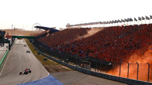 Max Verstappen in front of the fans during the Dutch Grand Prix