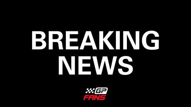 Black background 'breaking news' in white text with GPFans logo beneath it in white and red
