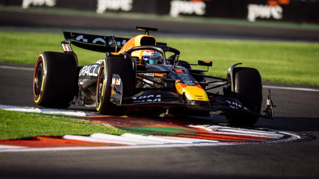 Verstappen during practice in Mexico