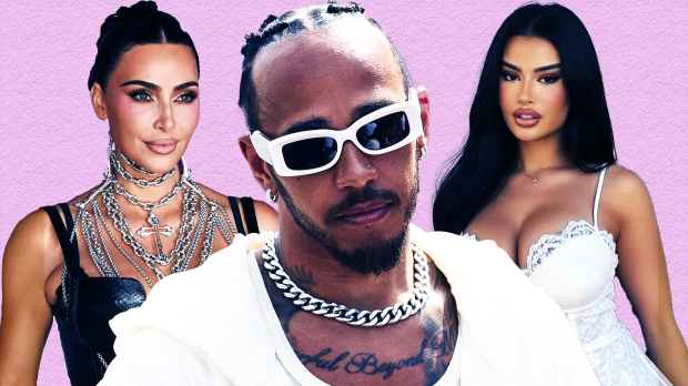 Kim Kardashian, Lewis Hamilton and Julia Medeiros