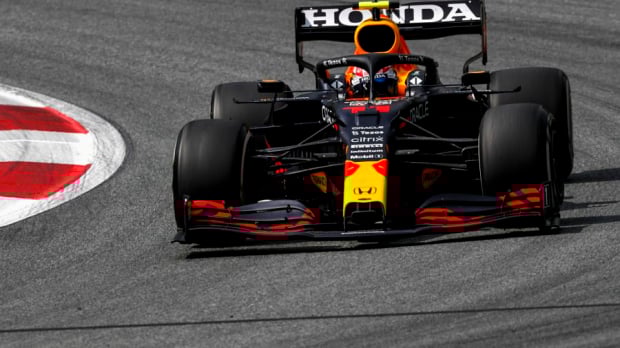 Perez in zijn red bull in oostenrijk