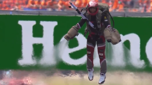 Jetpack man falls before Austrian GP