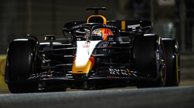 Max Verstappen in his RB18 in Bahrain