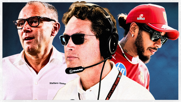 Ola Kallenius, Lewis Hamilton and Stefano Domenicali