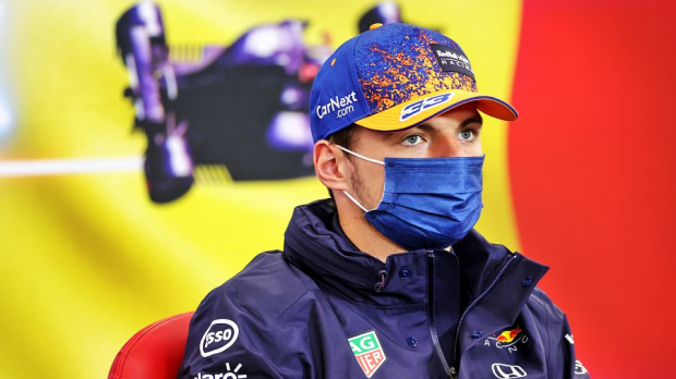 Max Verstappen tijdens persconferentie in België. — Foto: © LAT Images