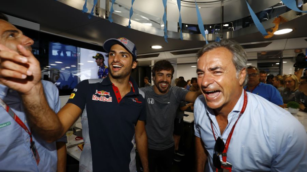 Carlos Sainz Sr with Sainz Jr in 2017