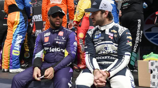 An image of NASCAR drivers Bubba Wallace and Daniel Suarez