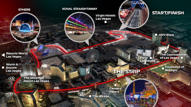 Las Vegas GP Track Layout & Route for F1