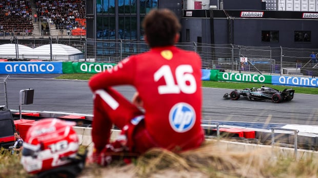 Leclerc watching the Dutch GP after his DNF