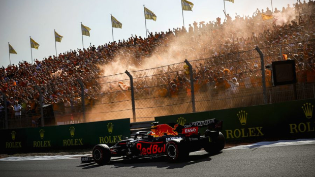 Max Verstappen in front of his fans during the Dutch Grand Prix