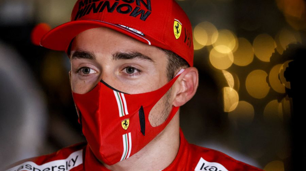Charles Leclerc in the Bahrain paddock