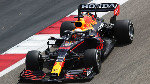 Verstappen driving in Bahrain during test