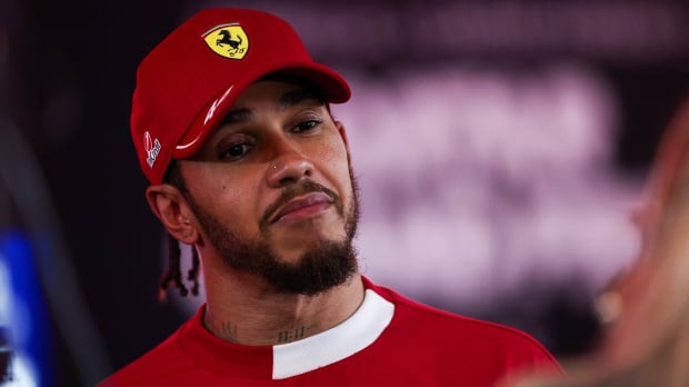 Lewis Hamilton looking miffed at the Qatar Grand Prix