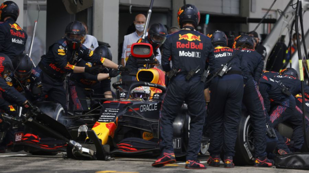 Max Verstappen in the pitlane