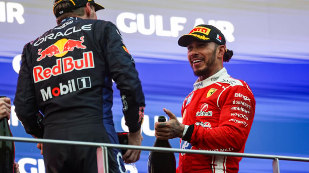 Hamilton made the podium for Ferrari at Sepang on Sunday.