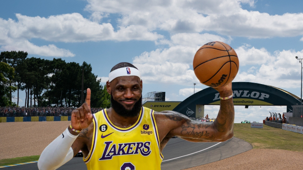 LeBron James over the 24 Hours of Le Mans circuit