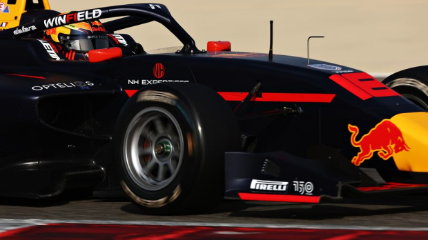 Hadjar on his way to victory in Bahrain
