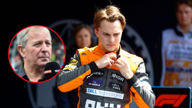 Martin Brundle looks on at a thoughtful Oscar Piastri