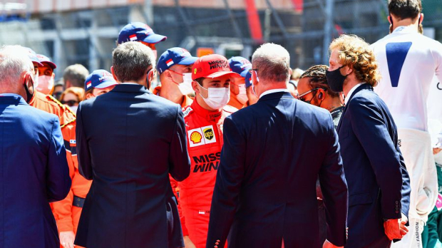 Charles Leclerc on the grid in Monaco