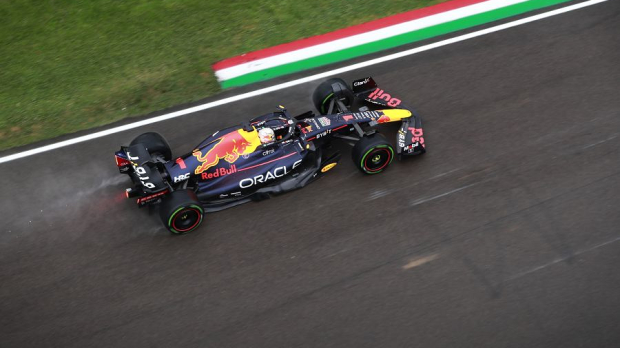 Max Verstappen in his RB18 at Imola