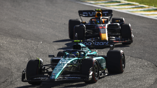 Fernando Alonso & Sergio Perez Photo Finish For P3 Podium