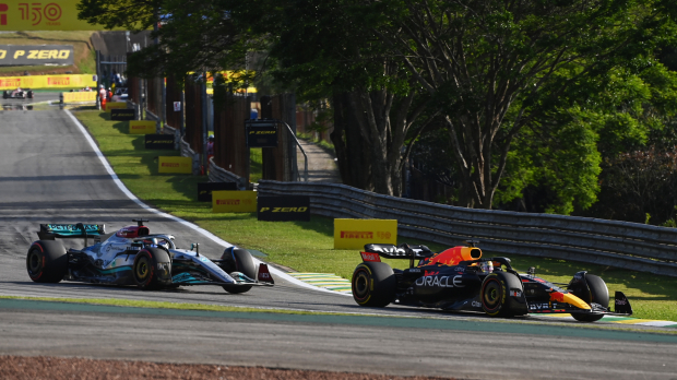 Russell and Verstappen fighting during the Sprint