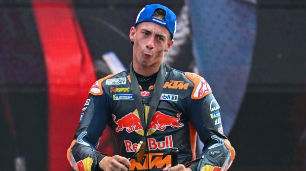 MotoGP rider Pedro Acosta in Red Bull race suit