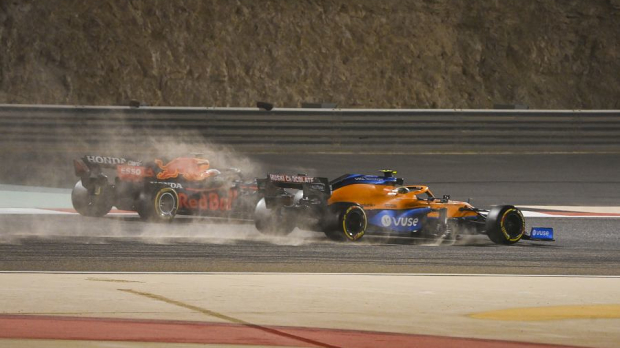 Sergio Perez en Lando Norris in Bahrein