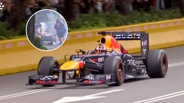 Yuki Tsunoda sets the RB20 on fire at a showrun