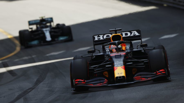 Max Verstappen leads Valtteri Bottas in Monaco