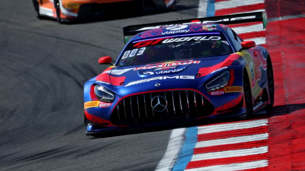 Barnicoat, Lulham and Verstappen in AMG at Portimao — Foto: © SRO/JEP