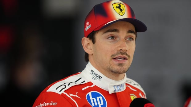 Ferrari's Charles Leclerc talks to the media at the 2026 Chinese Grand Prix — Photo: © IMAGO