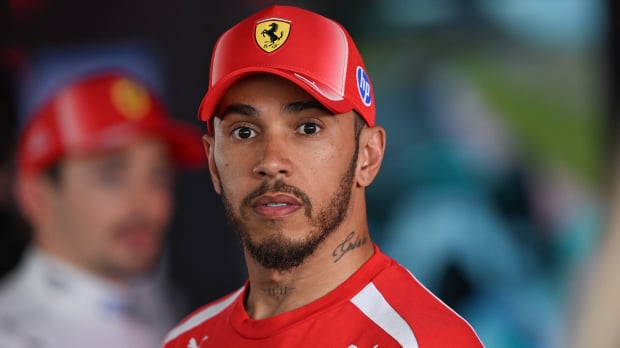 Lewis Hamilton looking shocked at the 2026 Japanese Grand Prix — Photo: © IMAGO