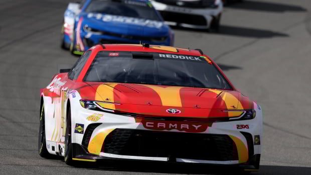 An image of Tyler Reddick's No. 45 Toyota at Michigan International Speedway