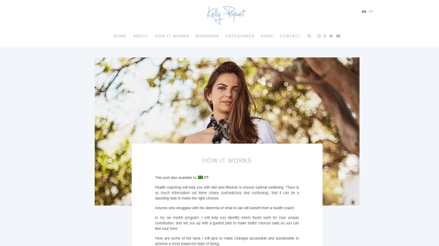 De - inmiddels sterk verouderde - website van Kelly Piquet