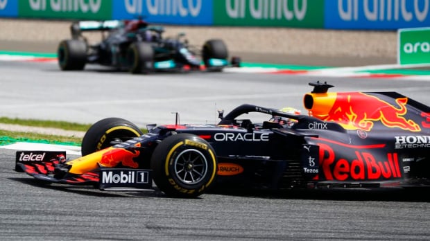 Max Verstappen in actie op de Red Bull Ring.