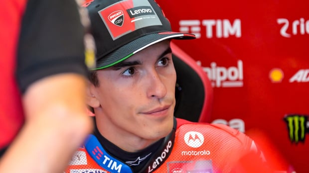 Marc Marquez waiting in the box at the San Marino GP