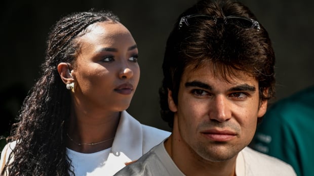 Naomi Schiff looks across at Lance Stroll